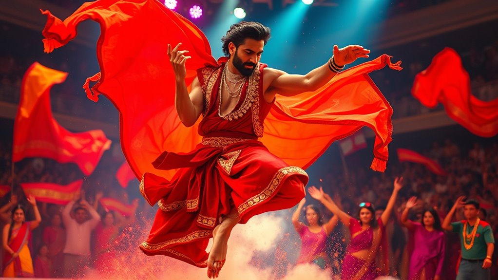 energetic victorious dance performance