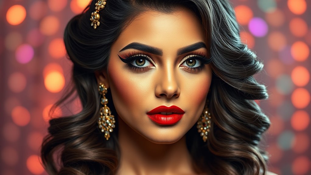 glamorous bold makeup look
