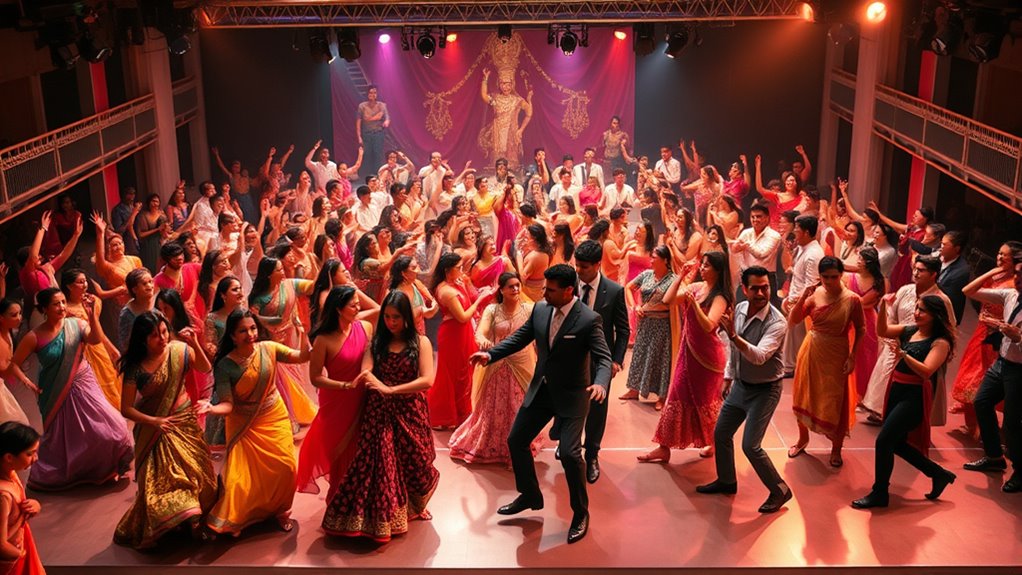 vibrant large scale dance sequences