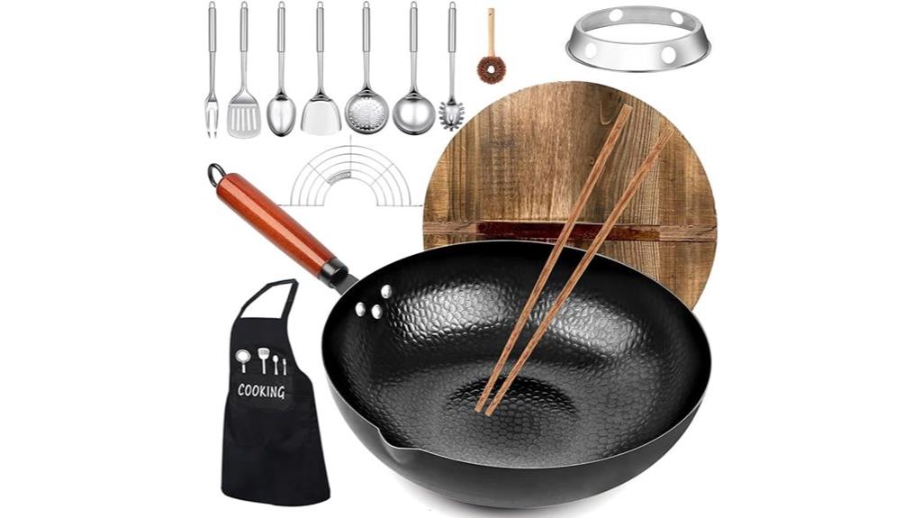 14 piece carbon steel wok
