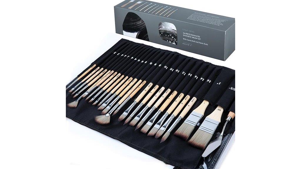 25 piece professional paint brushes