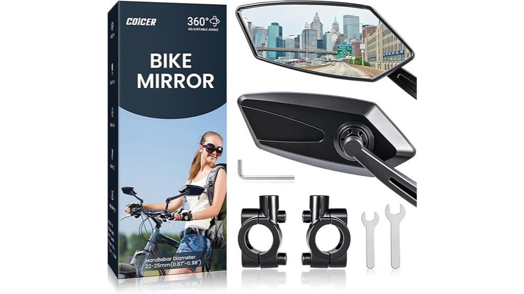 adjustable bike mirror set