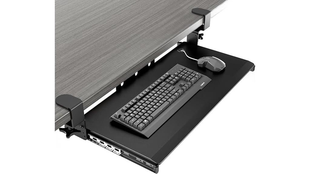 adjustable under desk keyboard tray