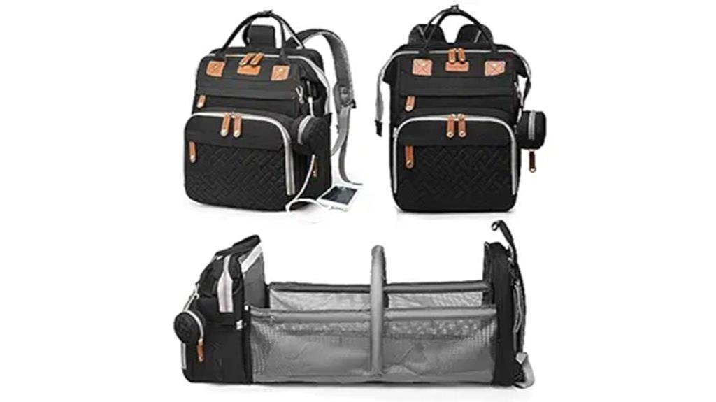 baby bag with changing station