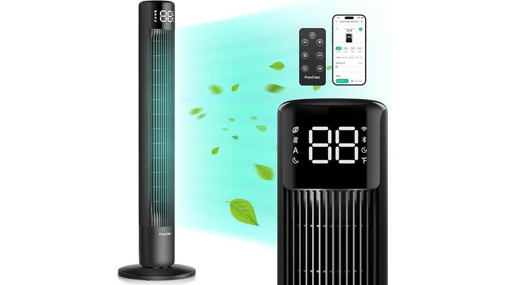 bedroom tower fan with remote