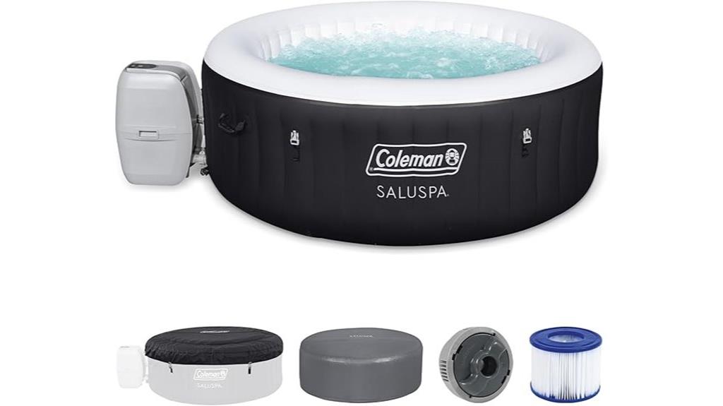 black inflatable hot tub