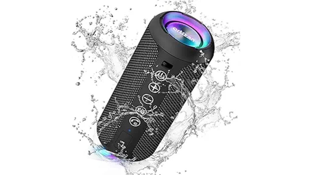 black portable bluetooth speaker