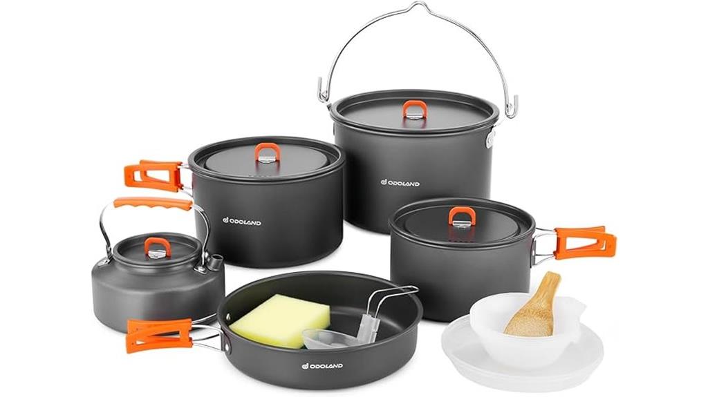 compact camping cookware set