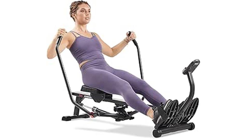 compact full motion rowing machine