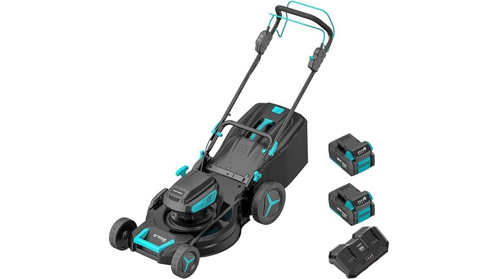 cordless lawn mower with batteries