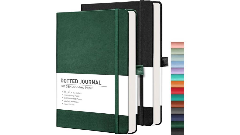 dotted leather hardcover journal