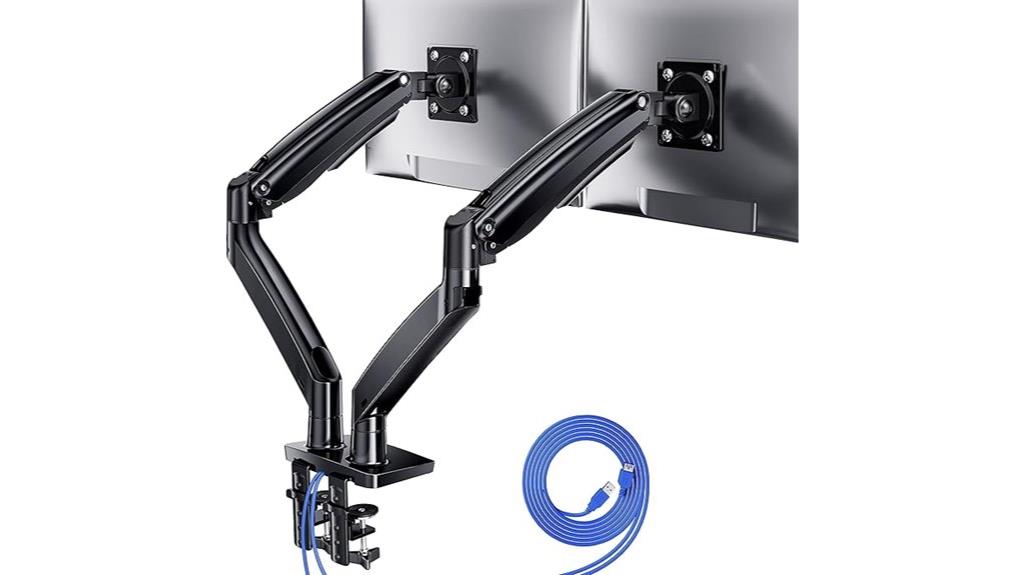 dual monitor desk mount