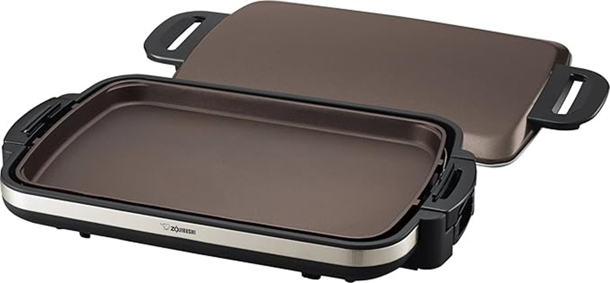 electric griddle with sizzler