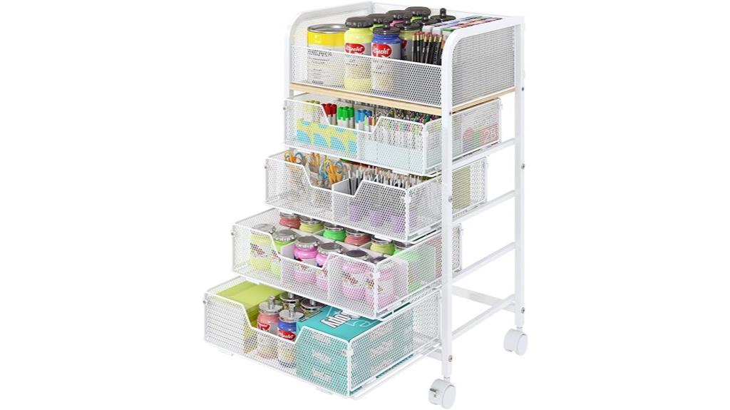 five tier mobile craft cart