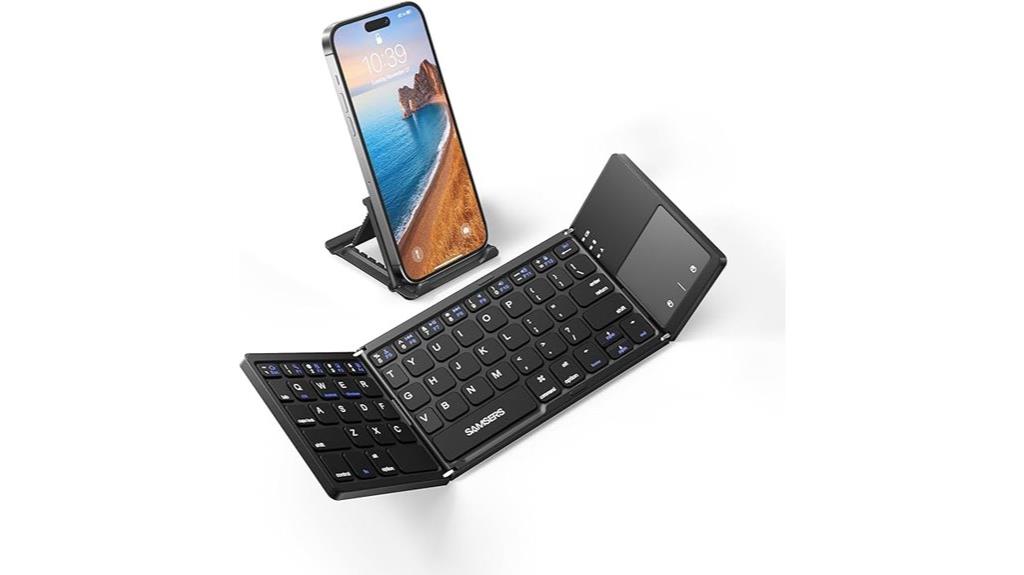 foldable bluetooth keyboard with touchpad