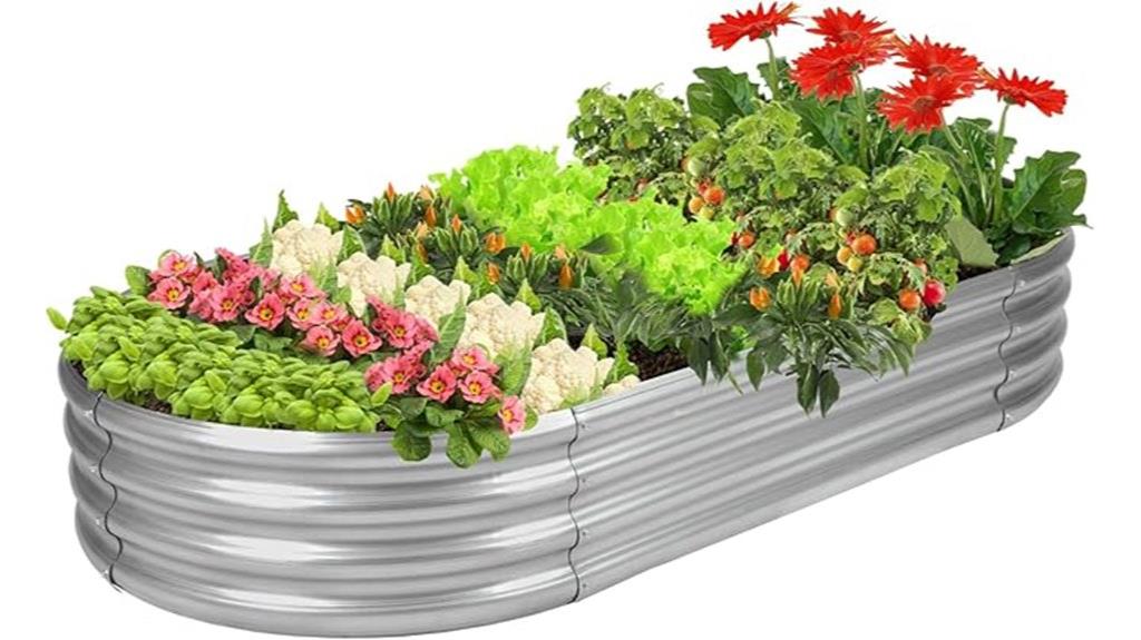 galvanized oval garden planter