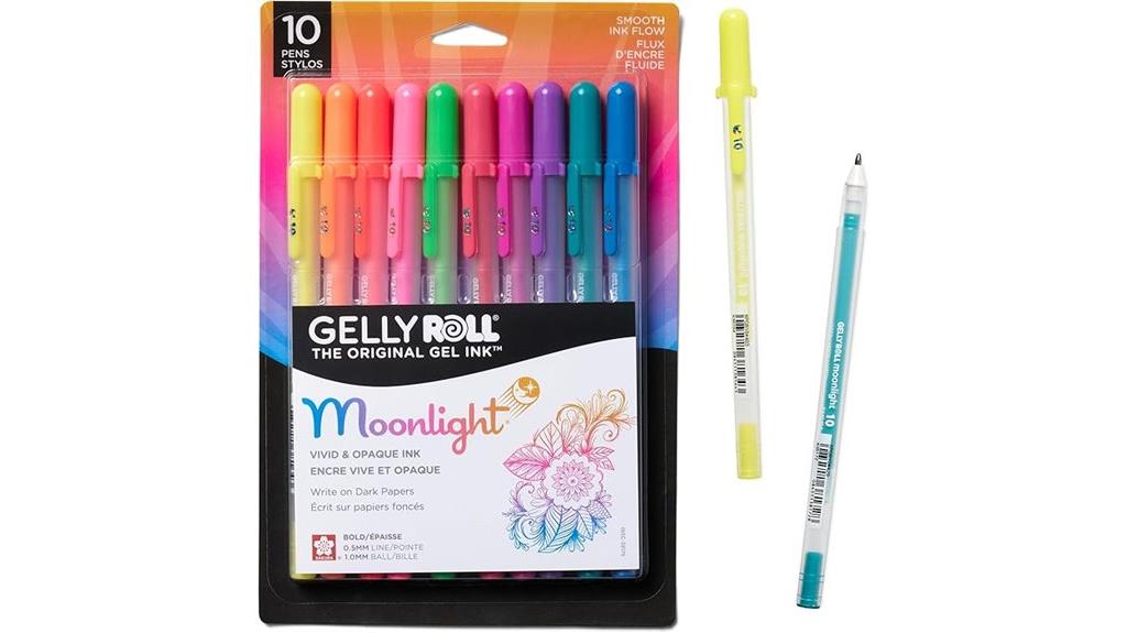 glittery moonlight gel pens