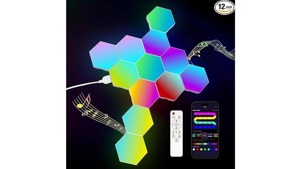 hexagon rgb wall light panels