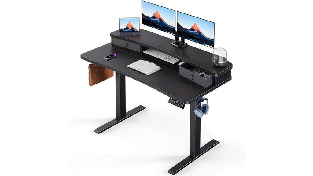 large electric desk with storage