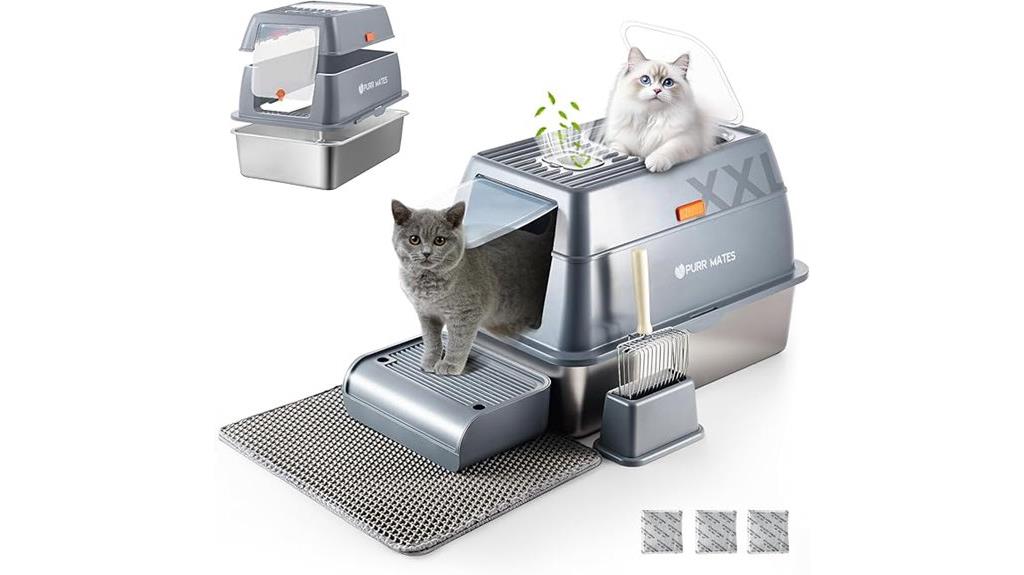 large stainless steel litter box