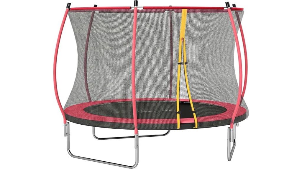 outdoor trampoline with safety enclosure