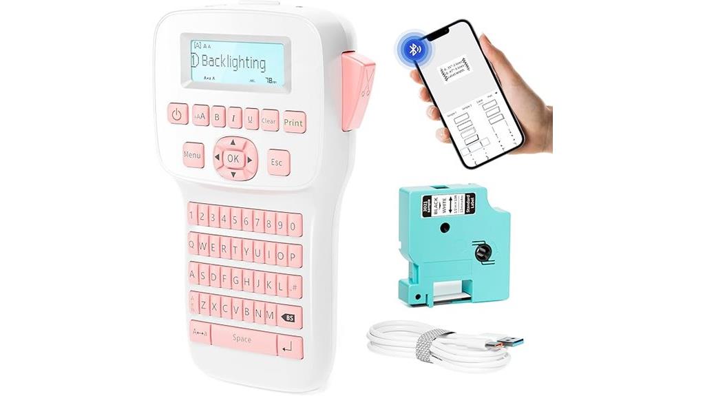 pink bluetooth label maker