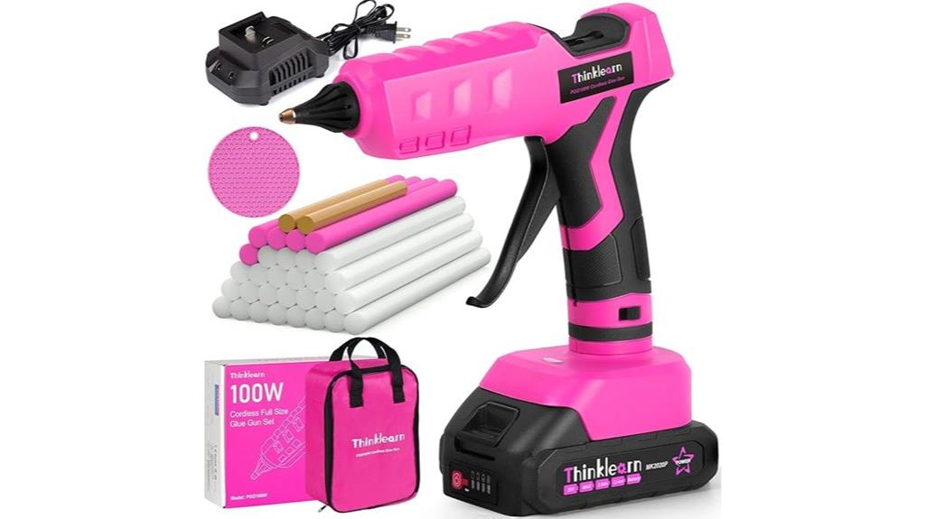 pink cordless 20v glue gun