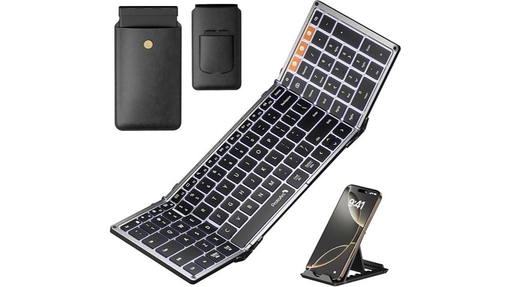 portable backlit foldable keyboard