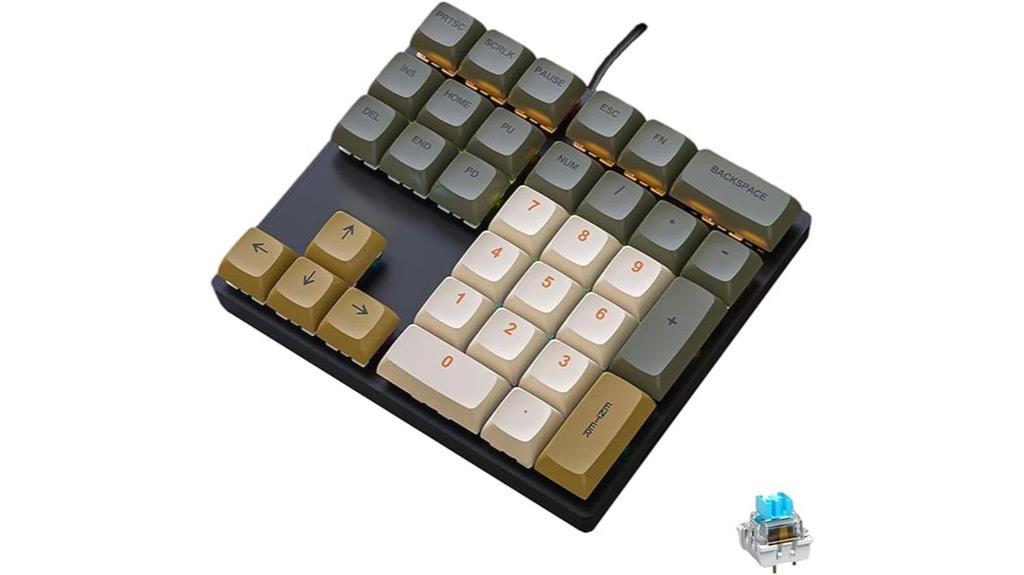 rainbow backlit mechanical numpad