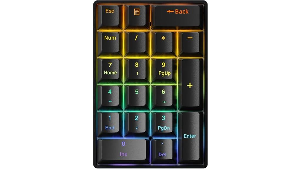 rainbow lit wired numpad