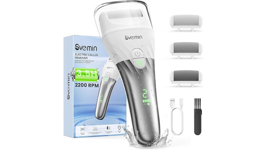 rechargeable dual speed pedicure device