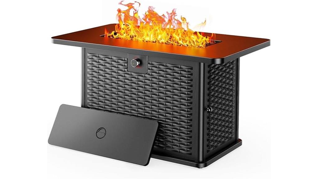 rectangular propane fire pit