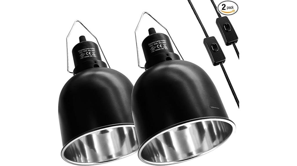 reptile lighting dome set