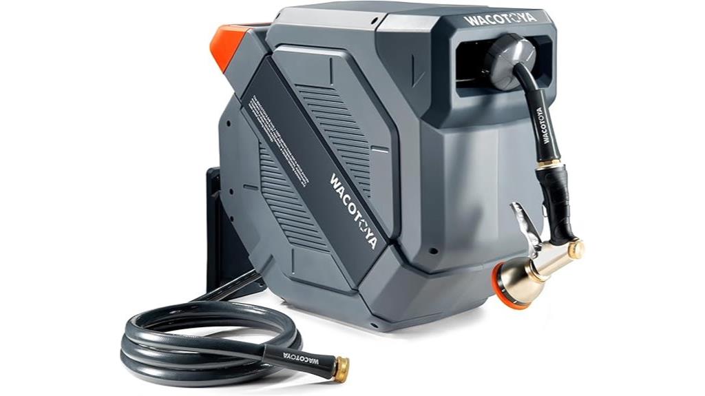 retractable hose reel wall
