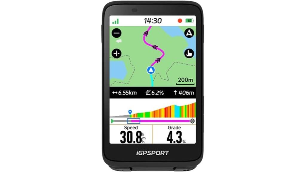 touchscreen gps bike computer
