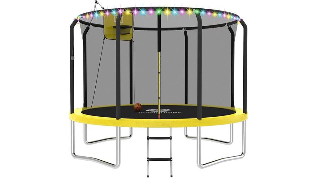trampoline with basketball features
