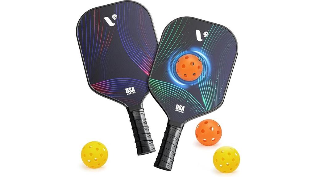 two paddles and balls