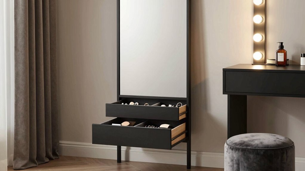 affordable glam mirror storage