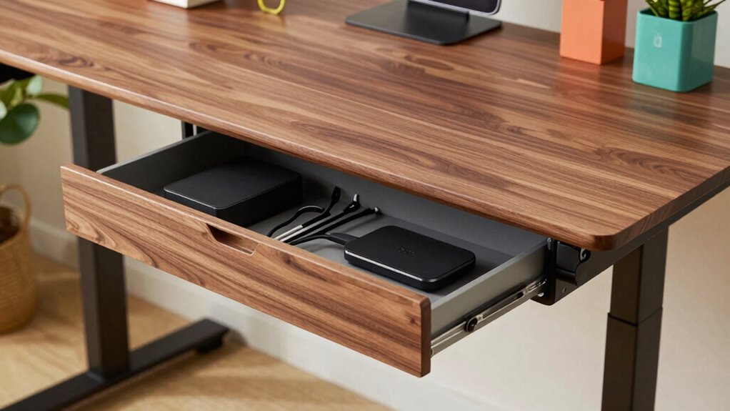 hidden storage enhances workspace organization