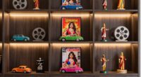 lighting enhanced bollywood bookshelf displays