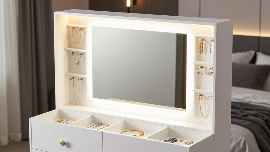 top led jewelry mirrors