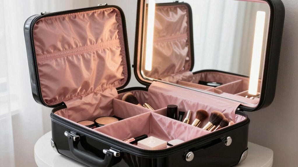 travel vanity cases with mirrors