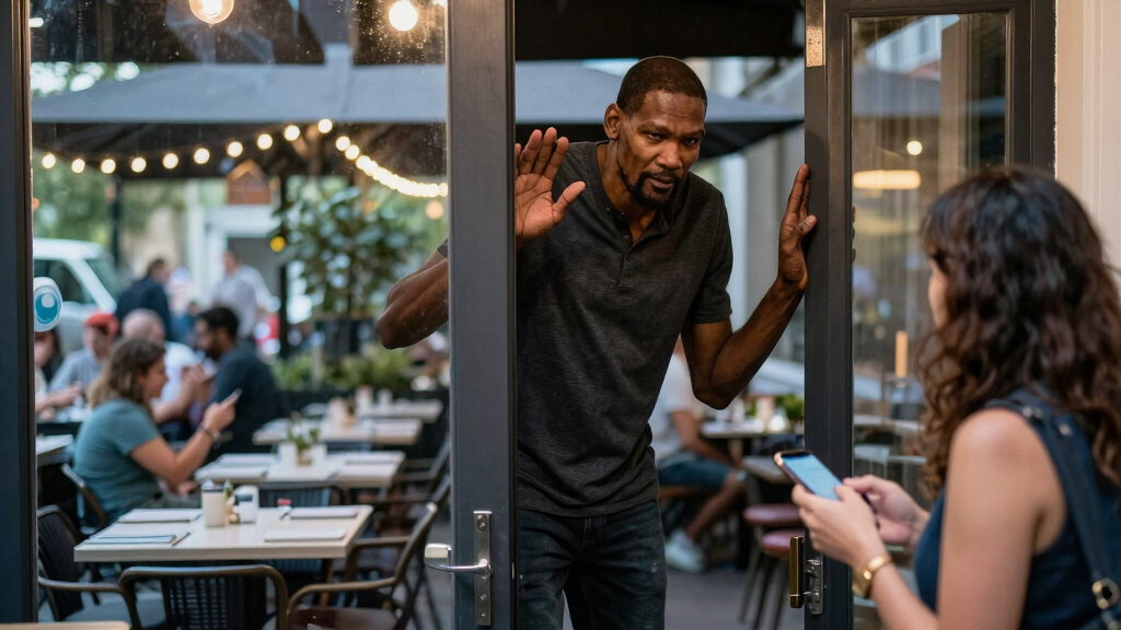 6-foot-11 Kevin Durant tries hiding from paparazzi while on date with mystery woman