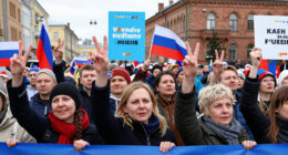 In Photos: Russians Abroad Hold Peace Rallies On The Main Day Of Voting In Russia’s State Duma Elections As Voters At Home Write ‘No War’ On Ballots